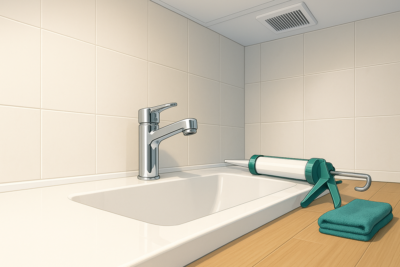 設備交換やシーリングを整えた水まわりのイメージ